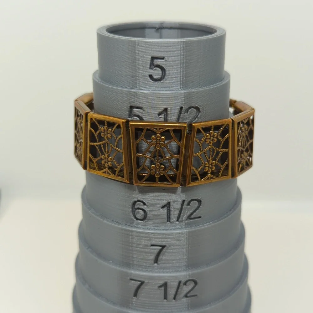 Vintage Filigree Floral Panel Stretch Bracelet and Matching Earrings - Picture 8 of 11